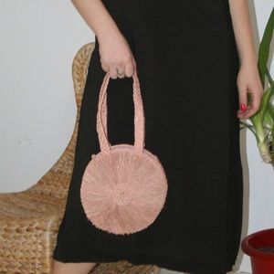 Kaanas straw bag.  Super cute dusty pink. NWT